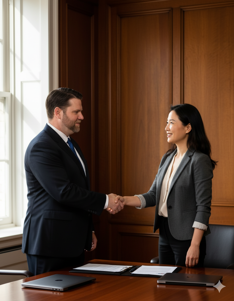 Joshua Hutt meeting with a client in a professional consultation